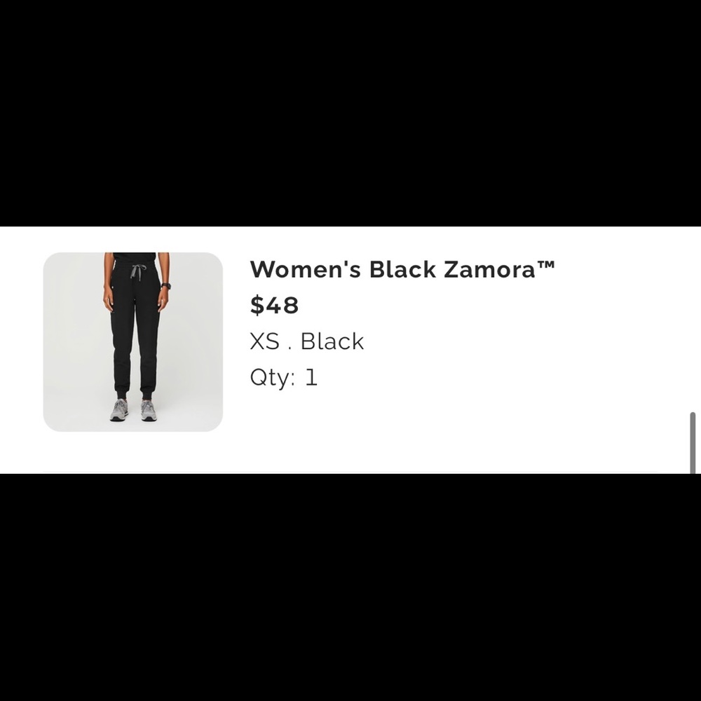 FIGS Black Zamora Scrub Pants